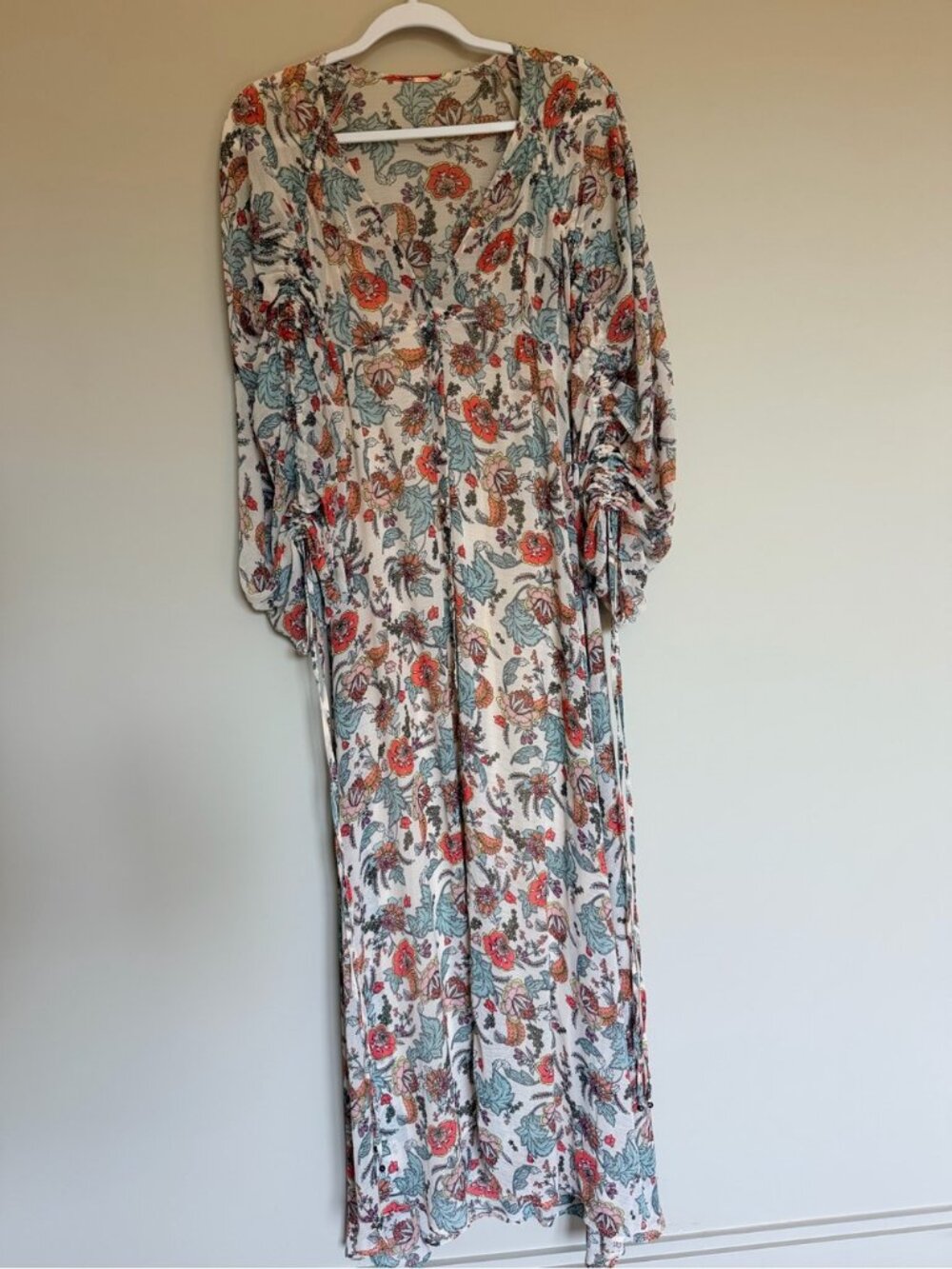 Free People Earthfolk Floral Maxi Dress Tea Combo Size S